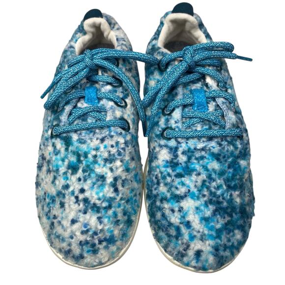 Allbirds Women’s Wool Runner Fluff Blue White Lace Up Sneaker Size US 9 - Picture 7 of 11